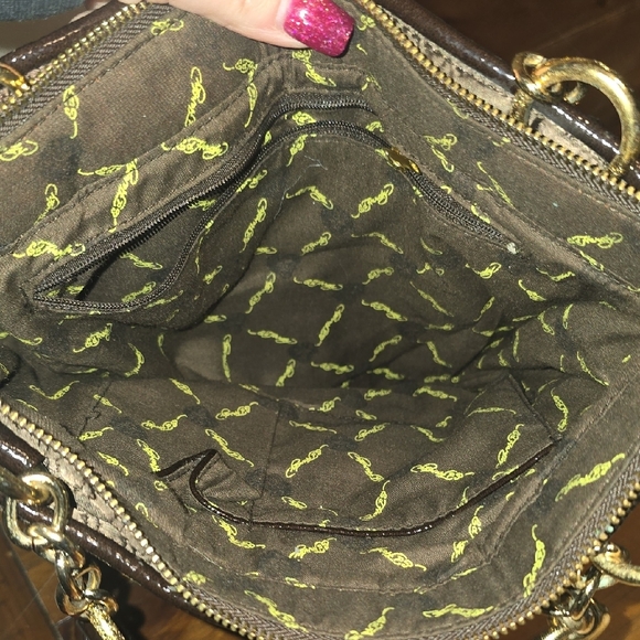 Ed Hardy Black and Brown Shoulder Bag with Red Heart - Picture 12 of 13